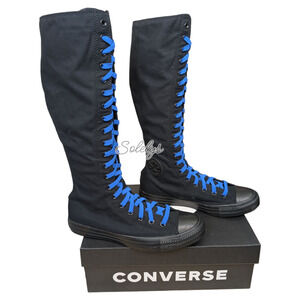 Converse CTAS XXHI Black Blue Knee High Canvas Sneaker Boot Womens 10.5 NEW